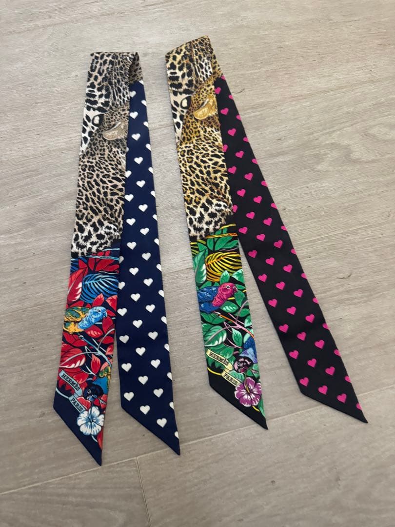 HERMES エルメス ツイリー ジャングルLOVE Hermès Jungle Love Love Twilly