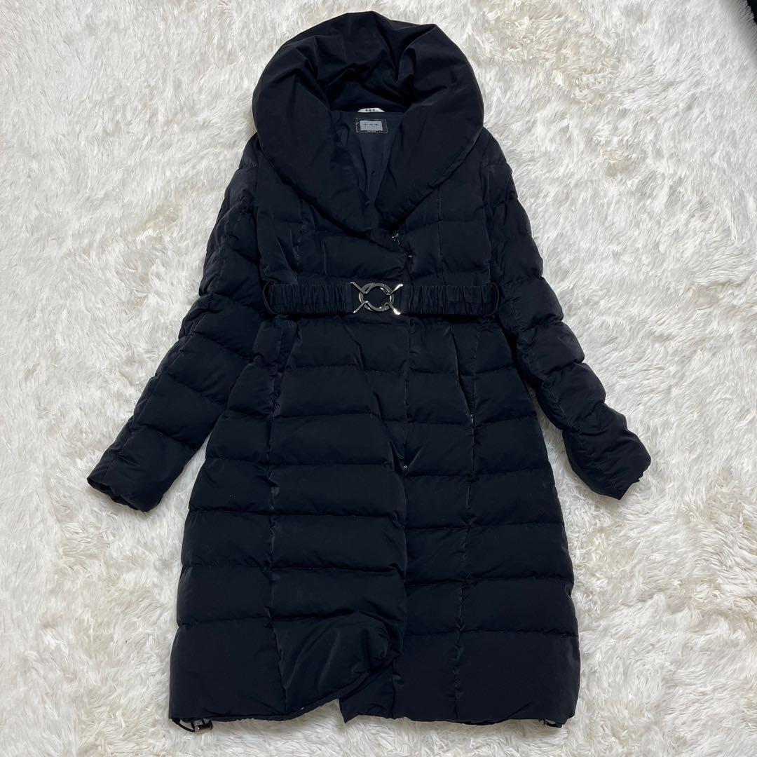 タトラス ダウンコート ブラック ショールカラー