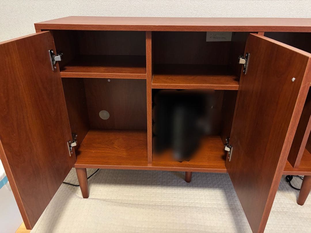 組み立て済み】kagu350 ブラウン木製チェスト 収納付き