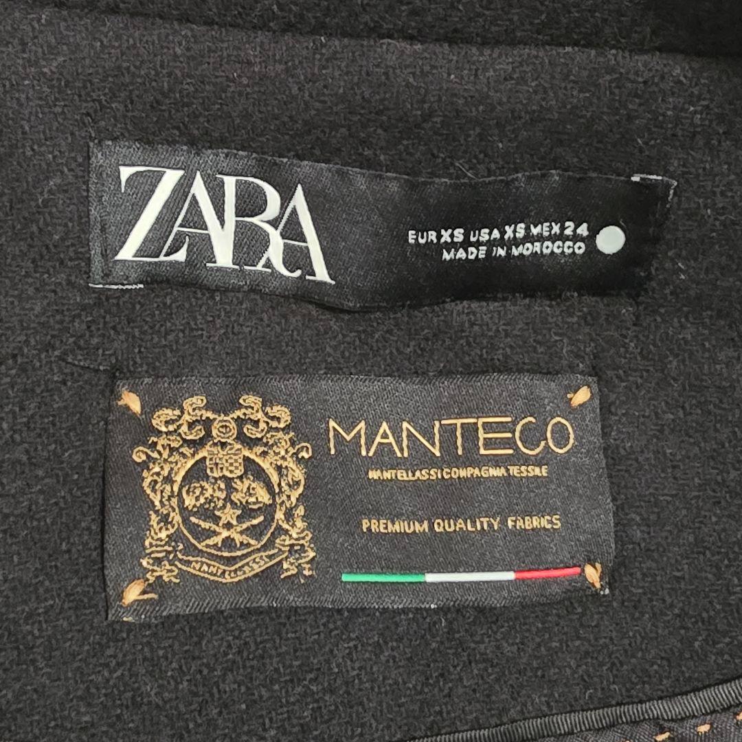 タグ付き】ZARAザラ MANTECO ダブル ロングコート 黒 マンテコ - メルカリ