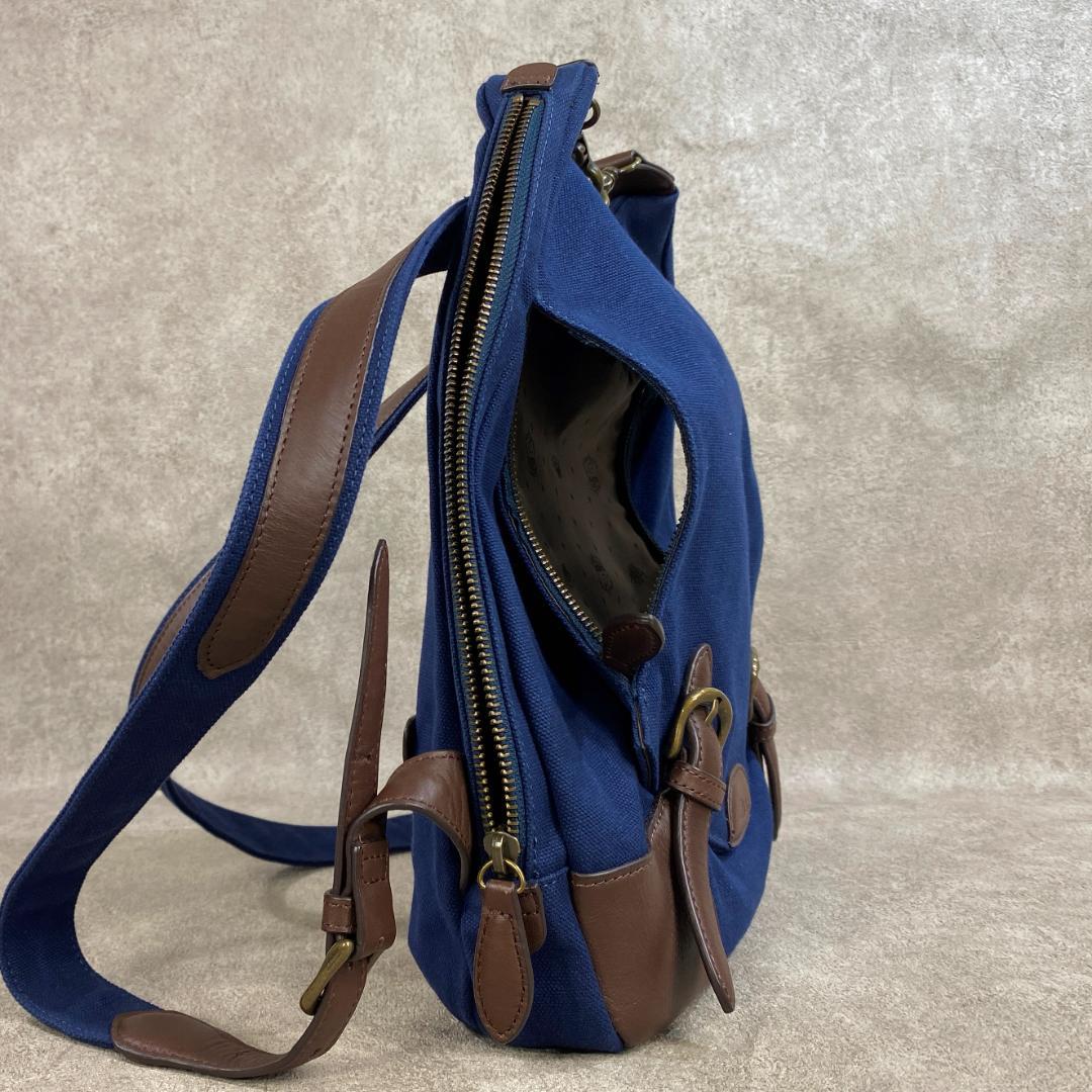 極美品】 Dakota ダコタ 帆布 ＆ 牛革 リュックサック ネイビー - メルカリ