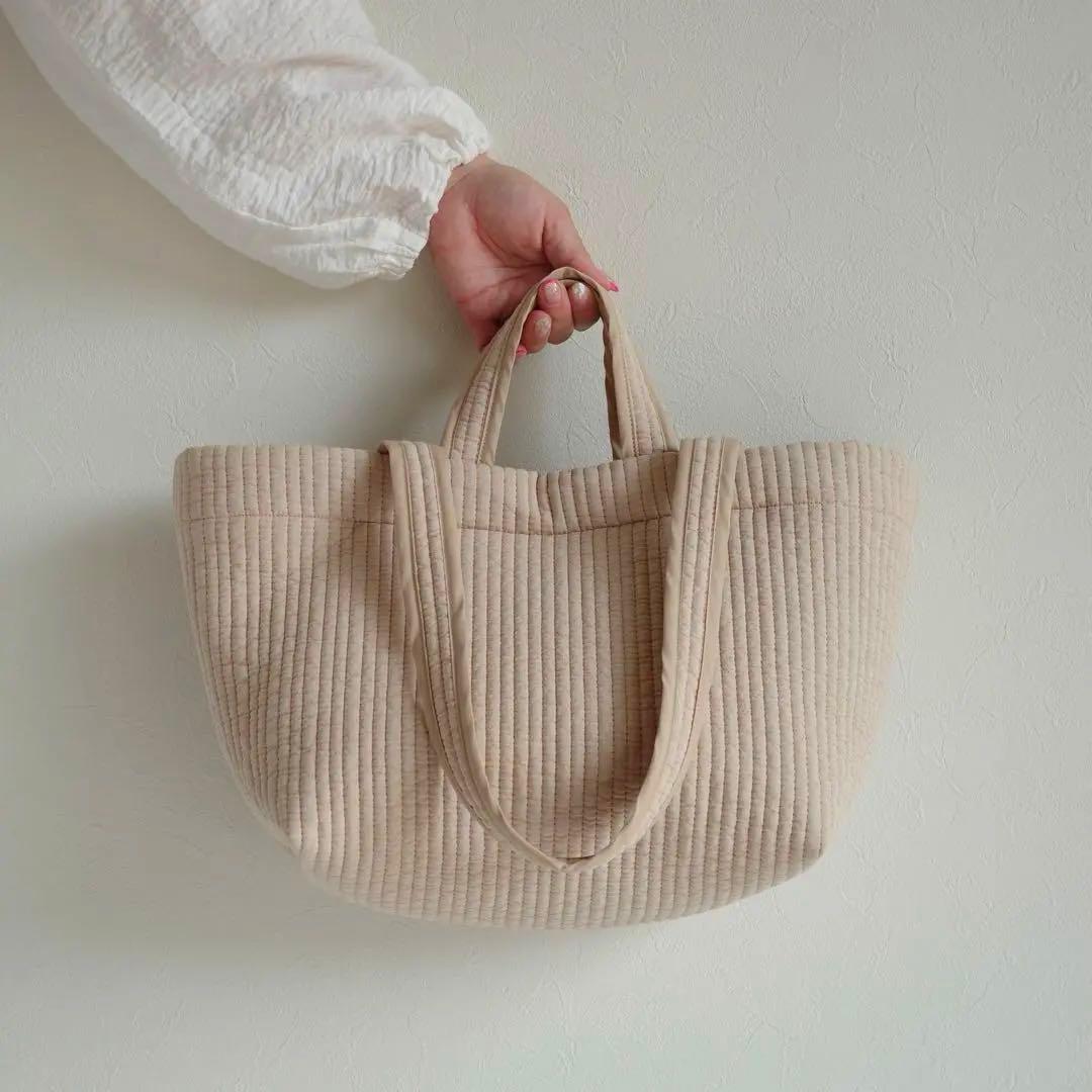 ヌビバッグ◎ミルクティー ダブルハンドル マザーズバッグ イブル