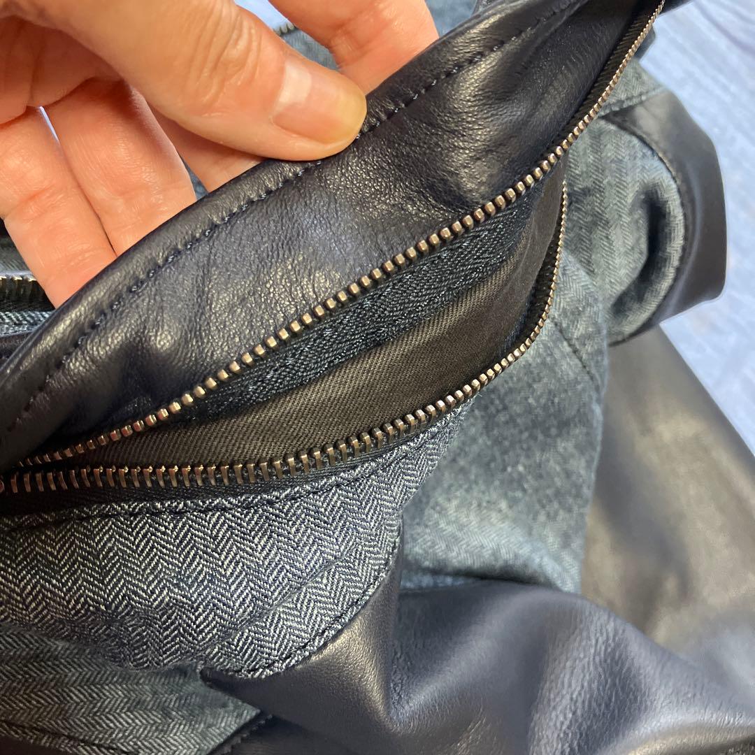 R☆タグあり 定価14.5万円 AKM B310 ラムレザー 革ジャン ネイビー