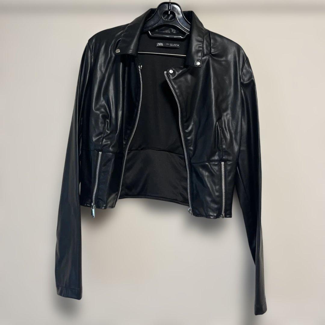 ZARA ブラック ライダースジャケット S - メルカリ