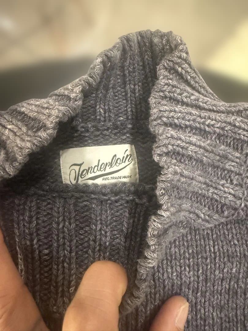 Tenderloin テンダーロイン コットンニット モックネック グレー M