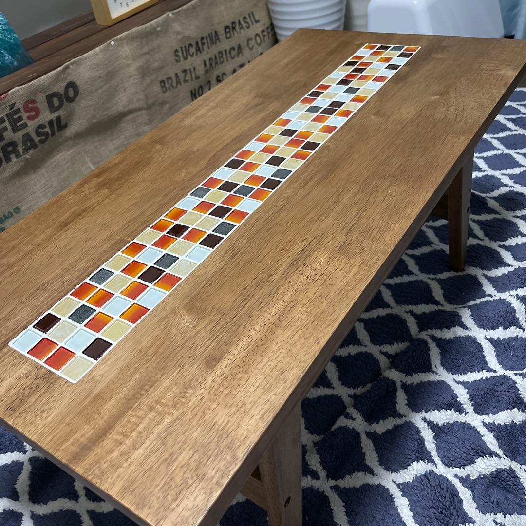 美品】大川家具 タイル付き テスタ TESTA センターテーブル 可愛い