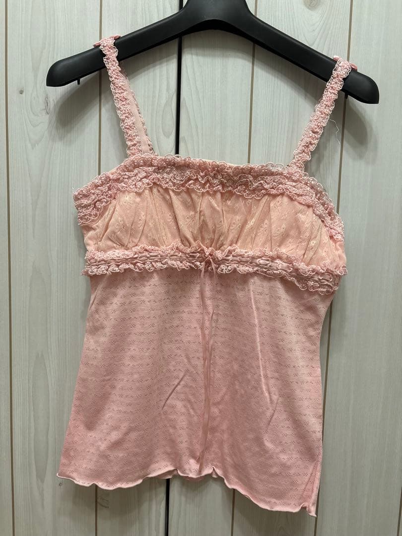 平成レトロ TRALALA 【希少】ピンクのレースキャミソール - Heisei