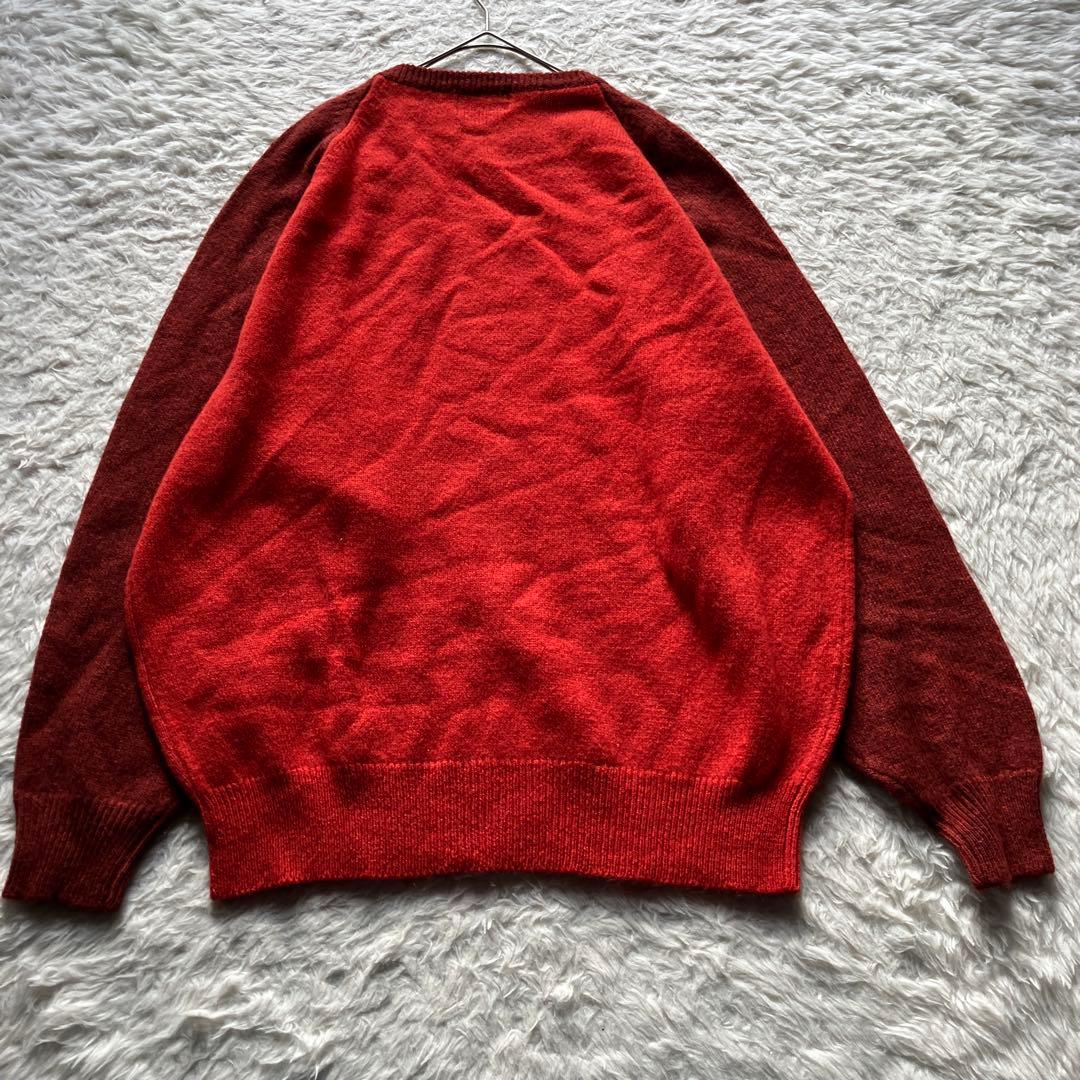 新品【FIRST DOWN】ラグランスリーブ ニットセーター ウール100 4L