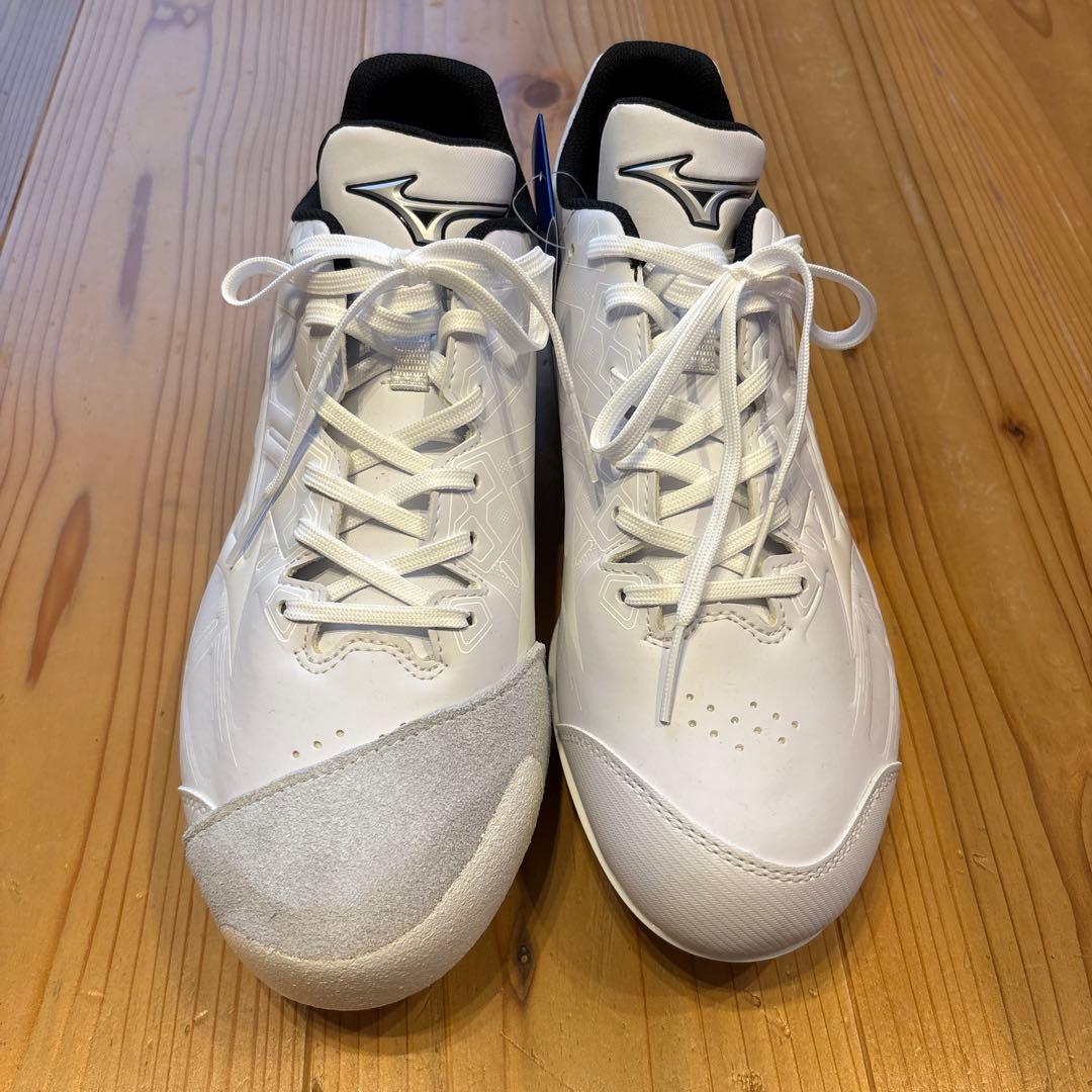 【新品・未使用】ミズノ 野球スパイク 28.5cm ホワイト×ホワイト