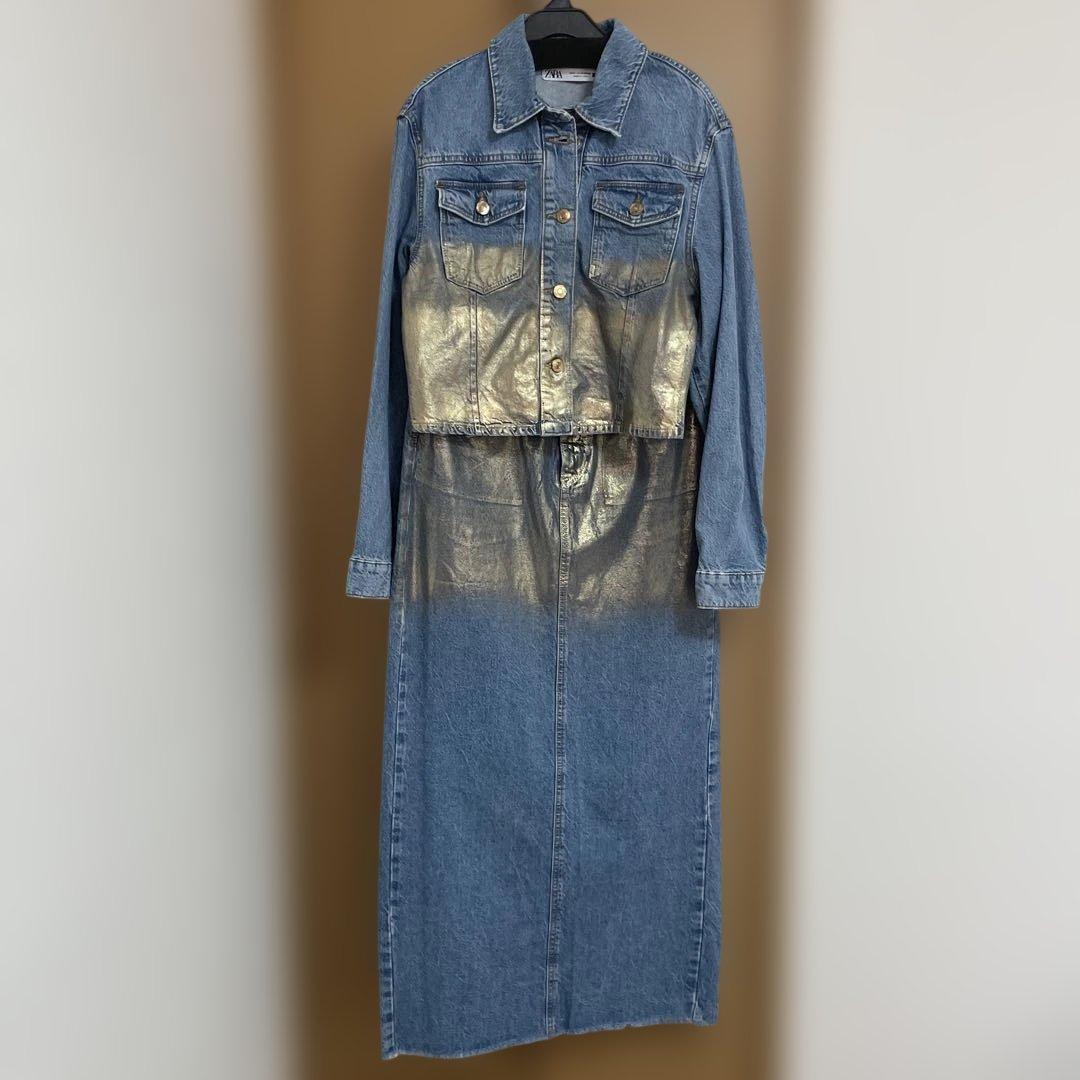 ZARA メタリックデニム セットアップ - メルカリ