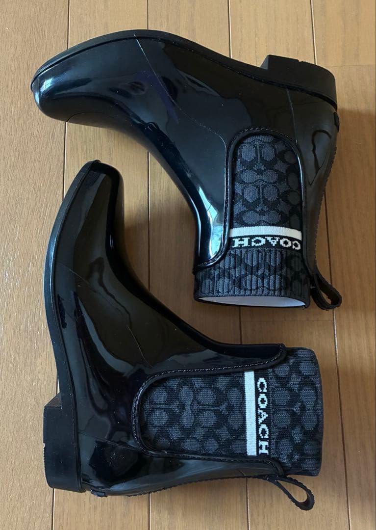 雛イチゴ様　COACH レインシューズ　黒　サイズ7