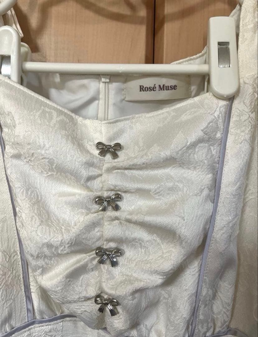 Rosé Muse shoulder ribbon jacquard dress - メルカリ