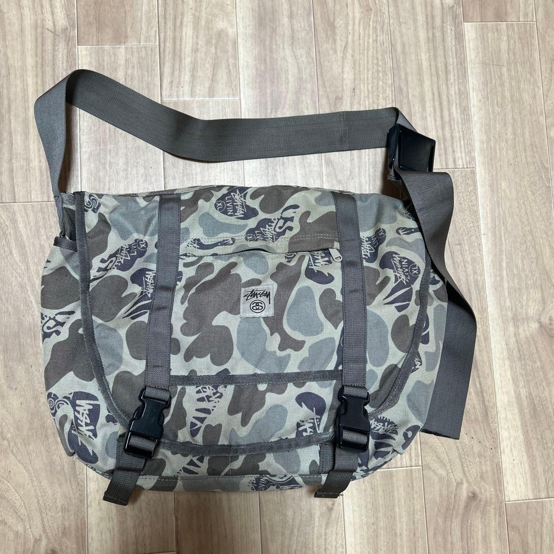 old stussy カモ 迷彩 メッセンジャーバッグ 古着 y2k 90s - メルカリ