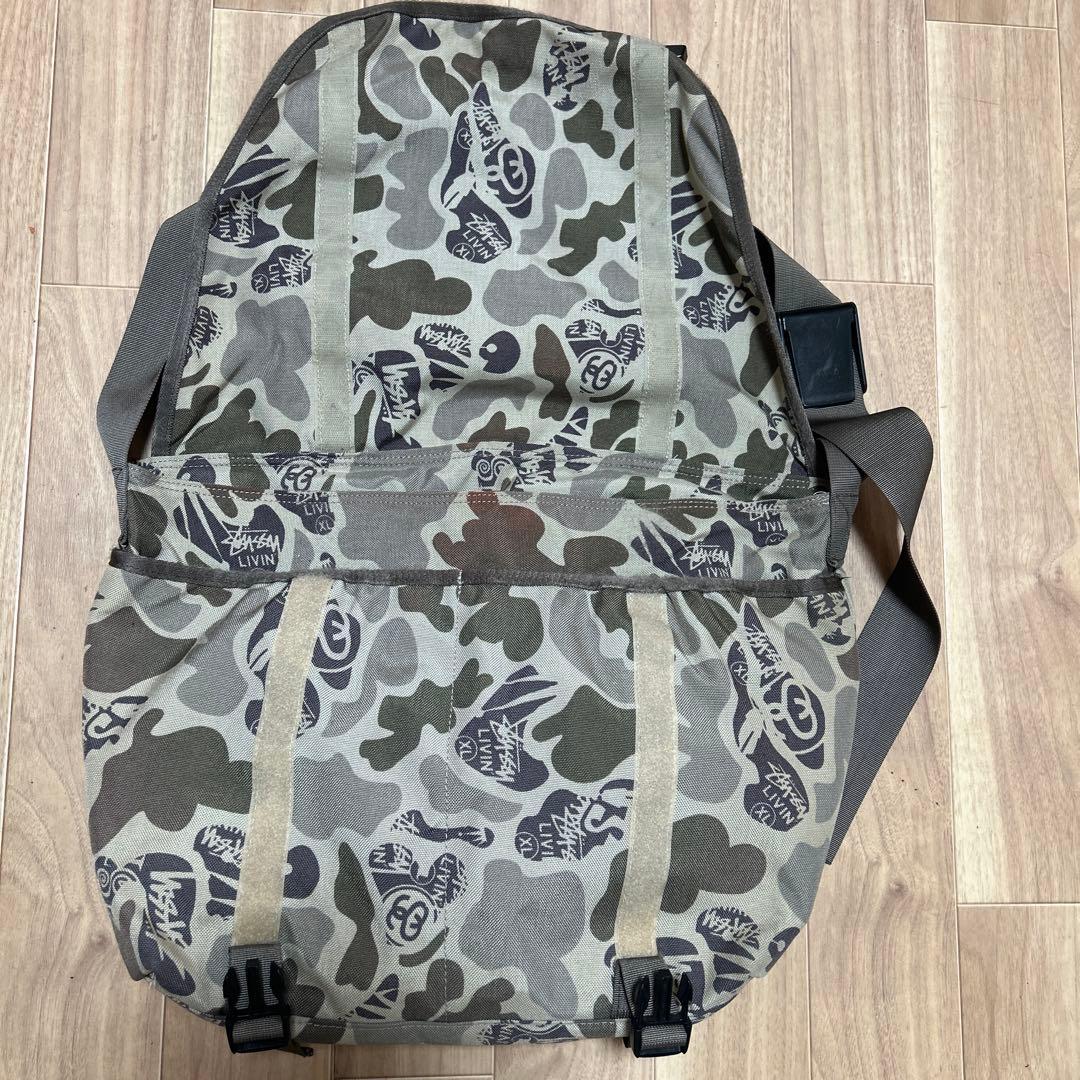 old stussy カモ 迷彩 メッセンジャーバッグ 古着 y2k 90s - メルカリ