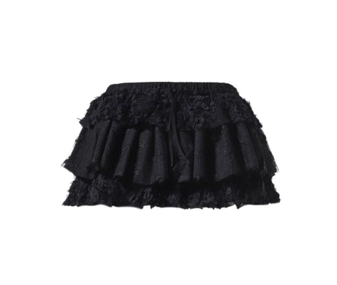 GLOWNY GIRLFRIEND LACE RUFFLE MINI SKIRT - メルカリ