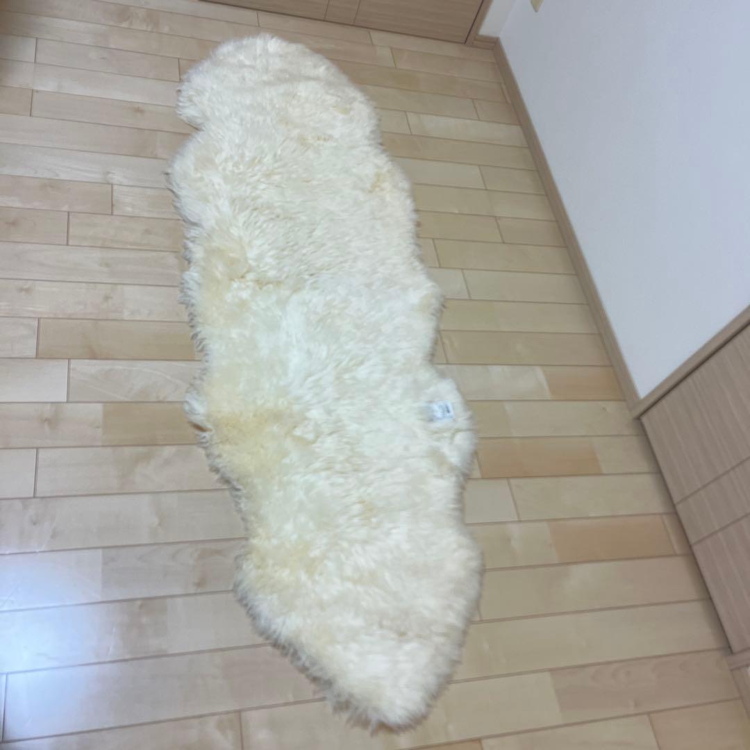 川島織物セルコン 羊毛ラグ 長毛 ムートン フリース 約65×190cm 羊毛皮