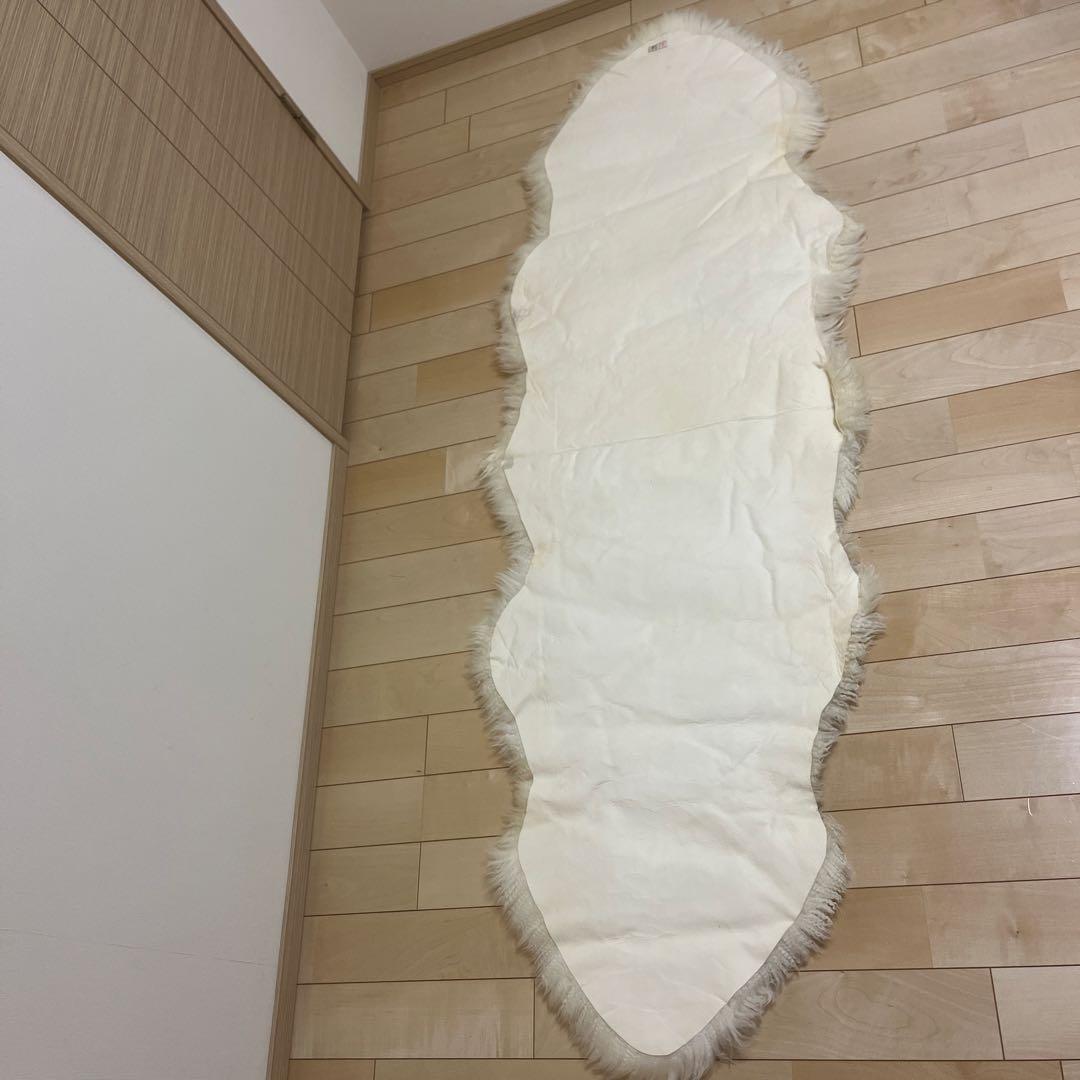 川島織物セルコン 羊毛ラグ 長毛 ムートン フリース 約65×190cm 羊毛皮