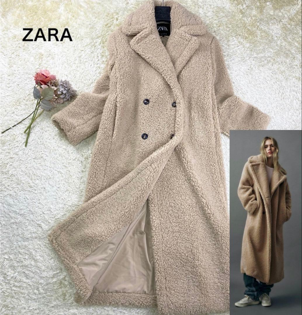 美品】ザラ エクストラロングフェイクボアコート 2023モデル S