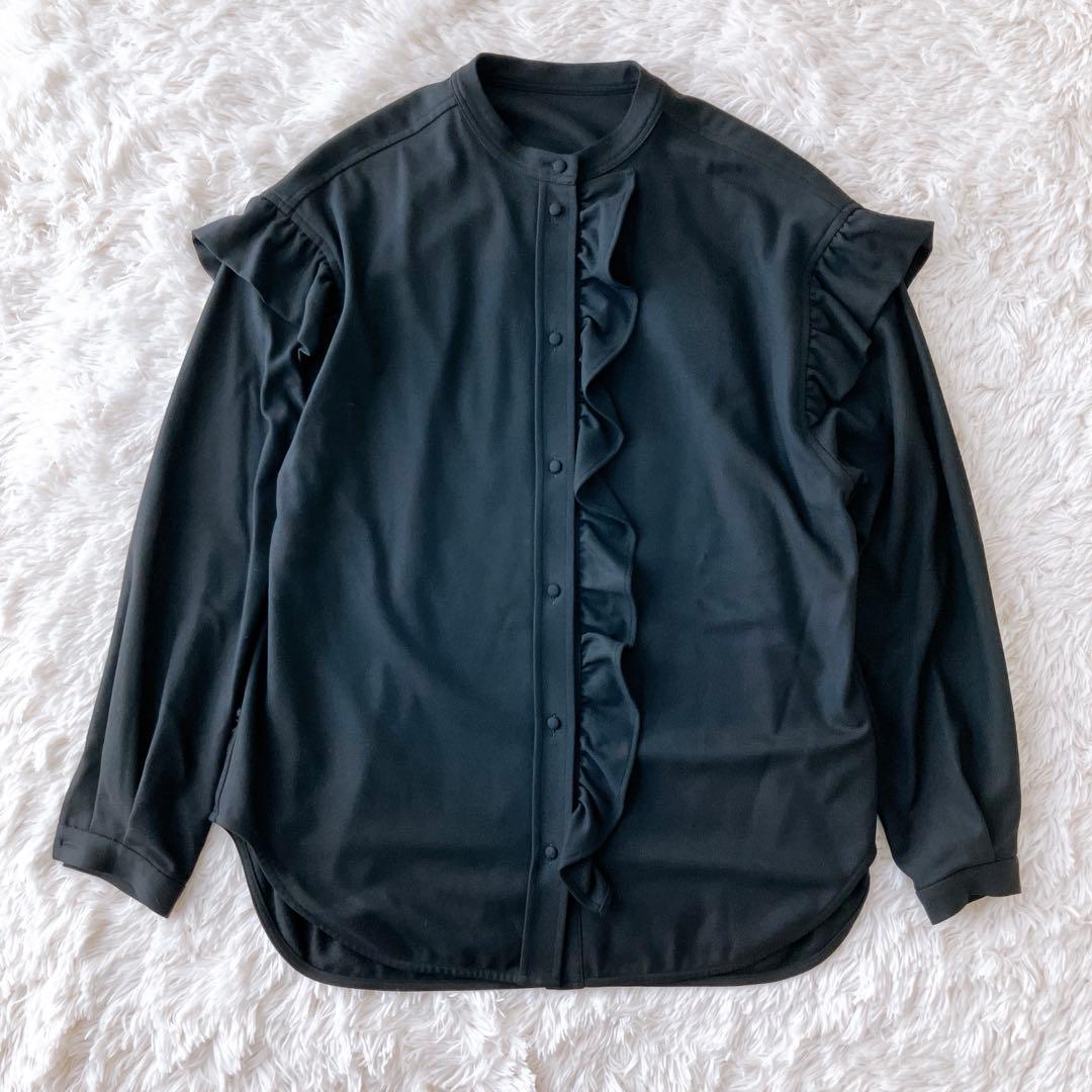 rosy monster ウォーミーラッフルチュニック ブラウス ブラック