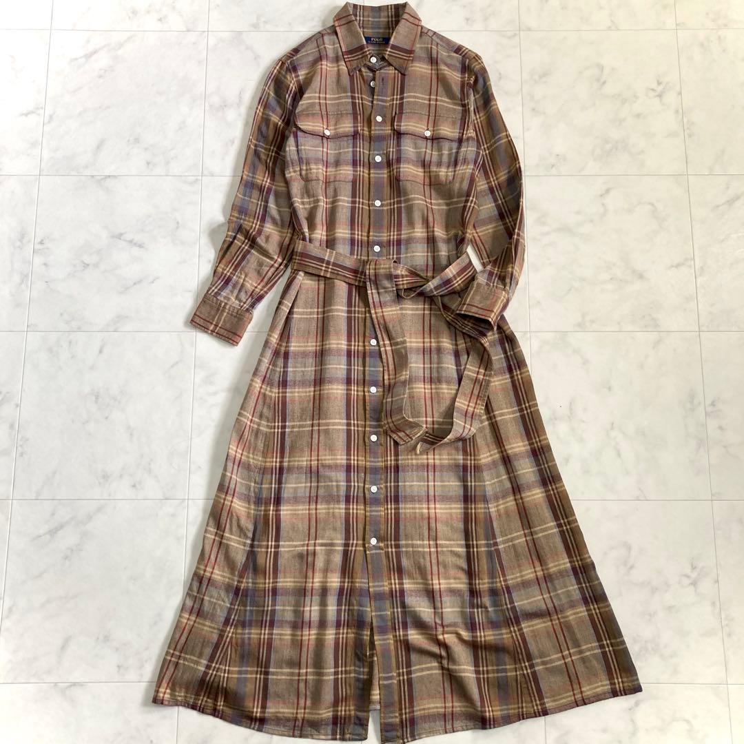 美品 ポロラルフローレン チェックシャツワンピース 中村アンさん着用