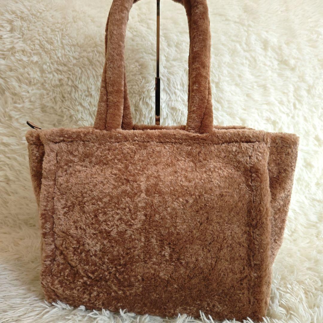 美品✨】ケイトスペード ファー ラージ トートバッグ ボア ブラウン A4