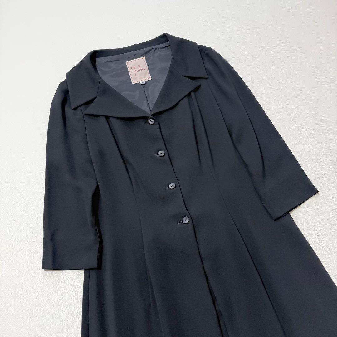 Sybilla シビラ】ロングワンピース ブラック フレア 日本製 ボタン