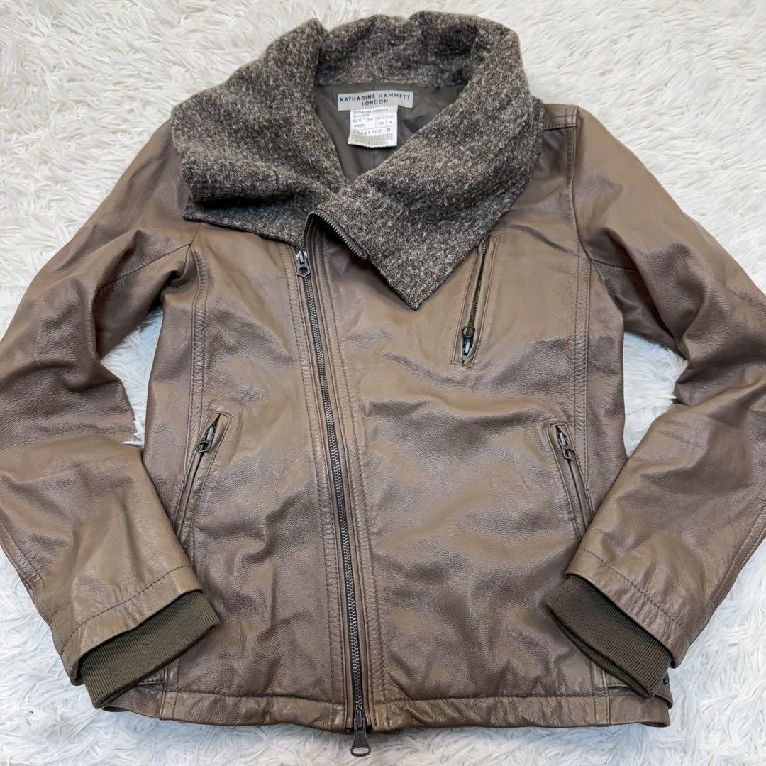 美品✨ キャサリンハムネットロンドン ゴートスキン ダブルライダース