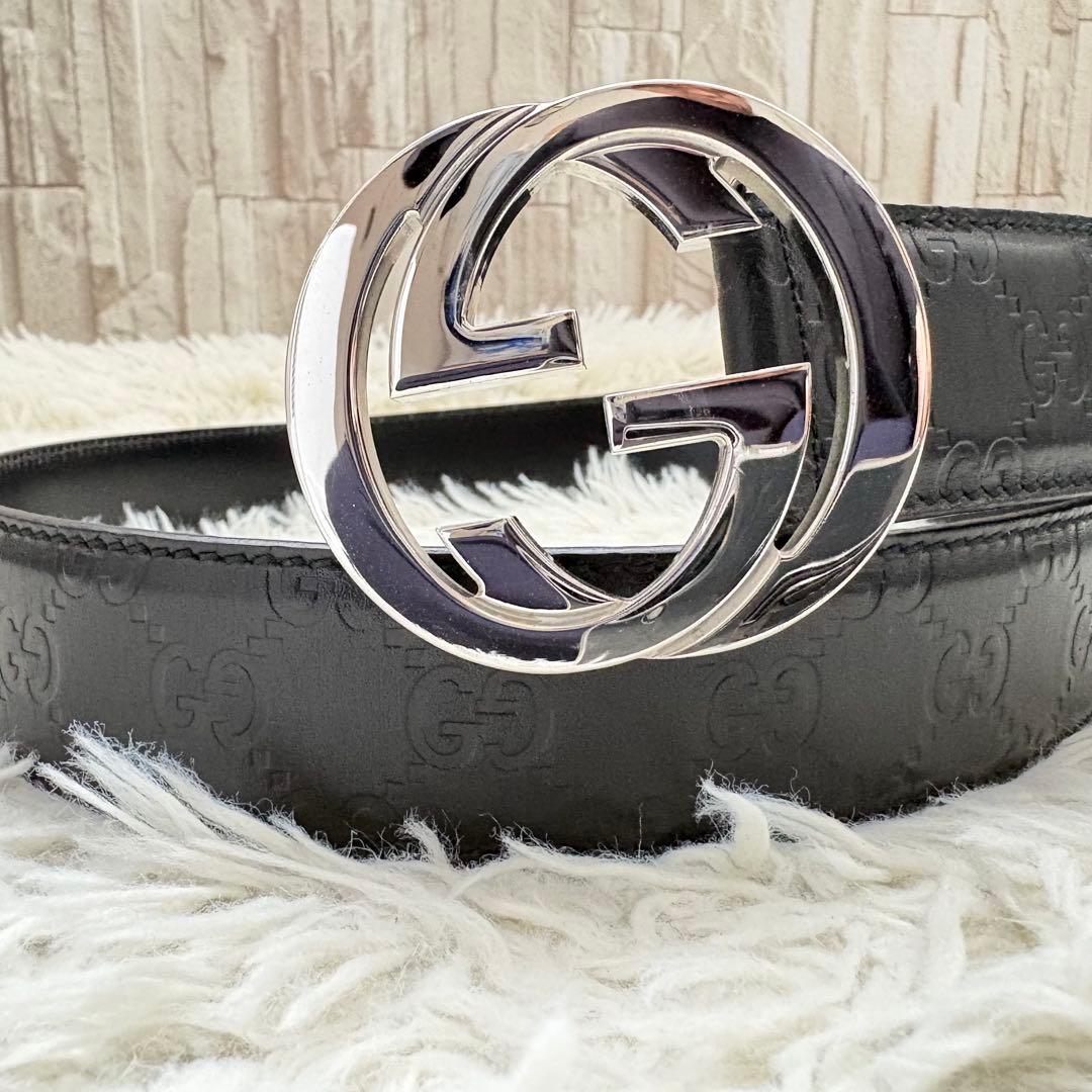 極美品　GUCCI シマ GGバックル レザー ベルト 95/38 114984 楽天市場】グッチ ベルト 114984の通販