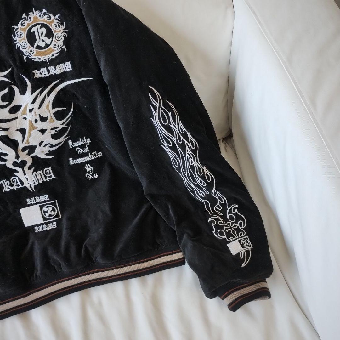 90s KARMA 日本 美品 スカジャン 別珍 unisex vintage - メルカリ