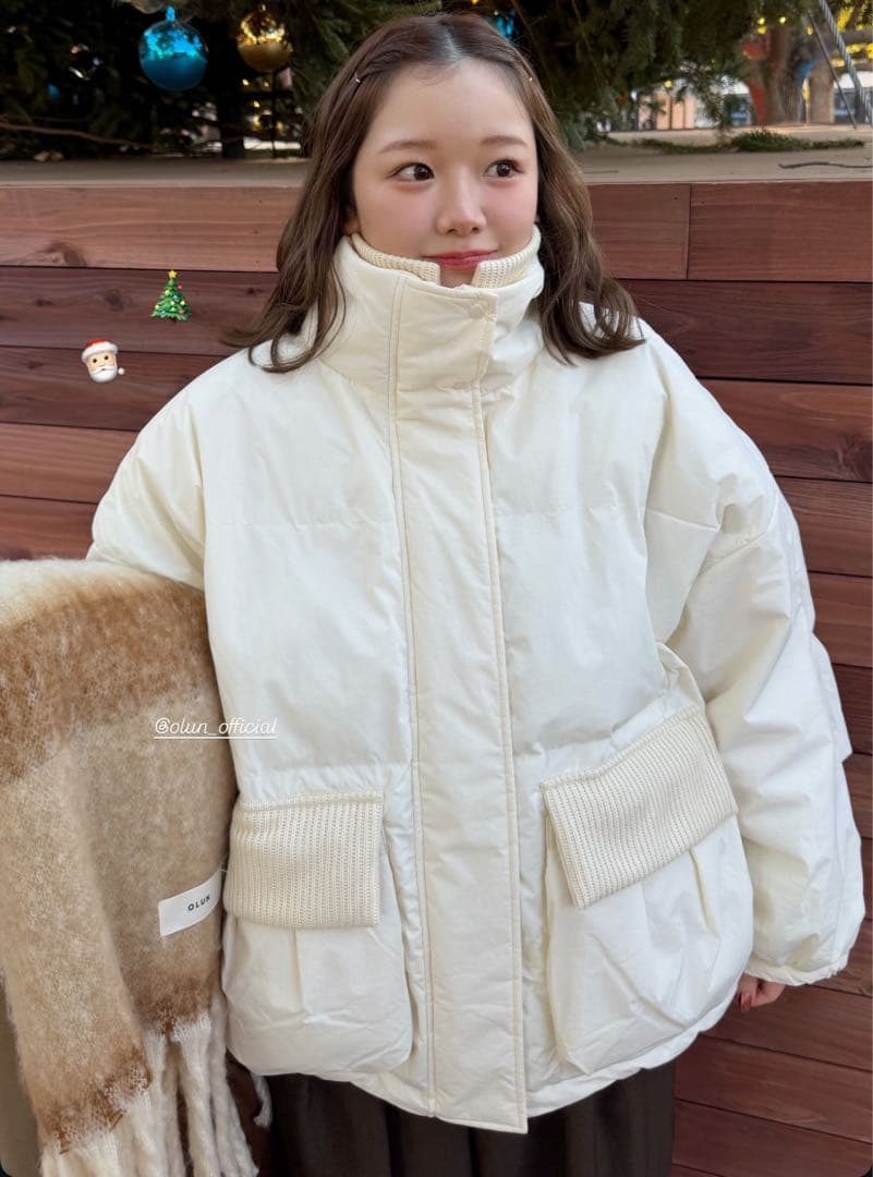 新品未使用】olun 中綿リブブルゾン ダウン Sサイズ アイボリー - メルカリ