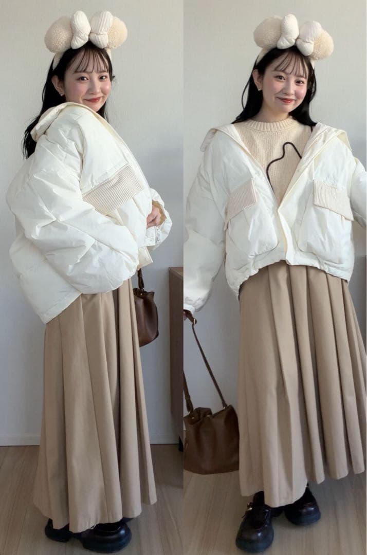 新品未使用】olun 中綿リブブルゾン ダウン Sサイズ アイボリー - メルカリ