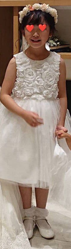 ひ*ろ様 美品☆DRESCCO☆結婚式ドレス130、シューズ22cm、花かんむり