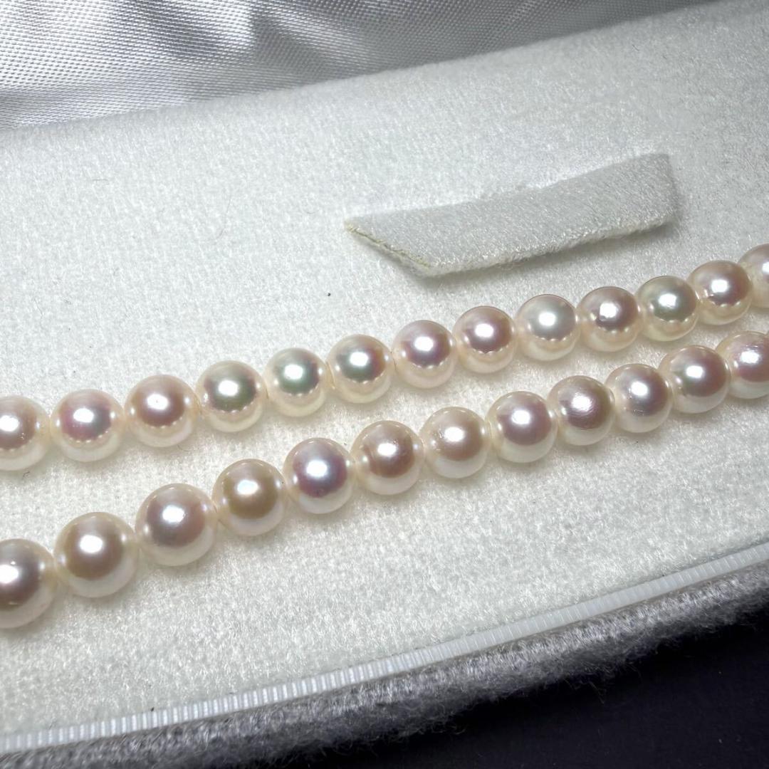 【テリ最強/美品】あこや パール 本真珠 ネックレス 7.5mm シルバー刻印