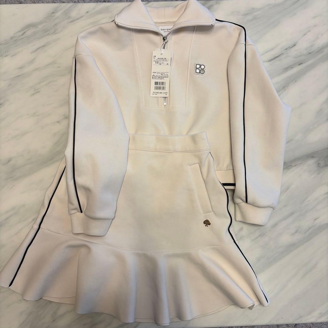 美品！ケイトスペード ホワイト 白 セットアップ 130 女の子