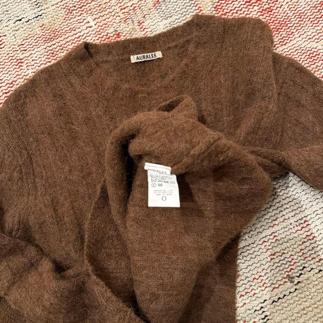 USA90s AURALLEE ブラウン モヘアアルパカセーター TM2277304966