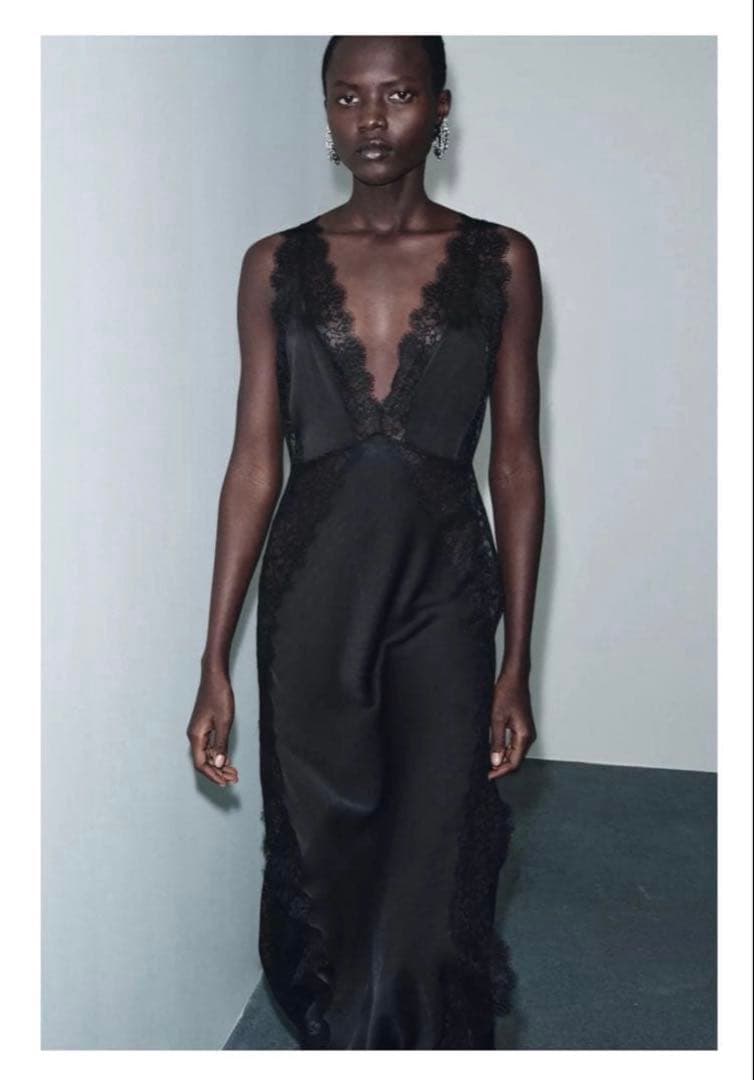 ZARA ZWCOLLECTION サテンレースワンピース M 新品未 - メルカリ