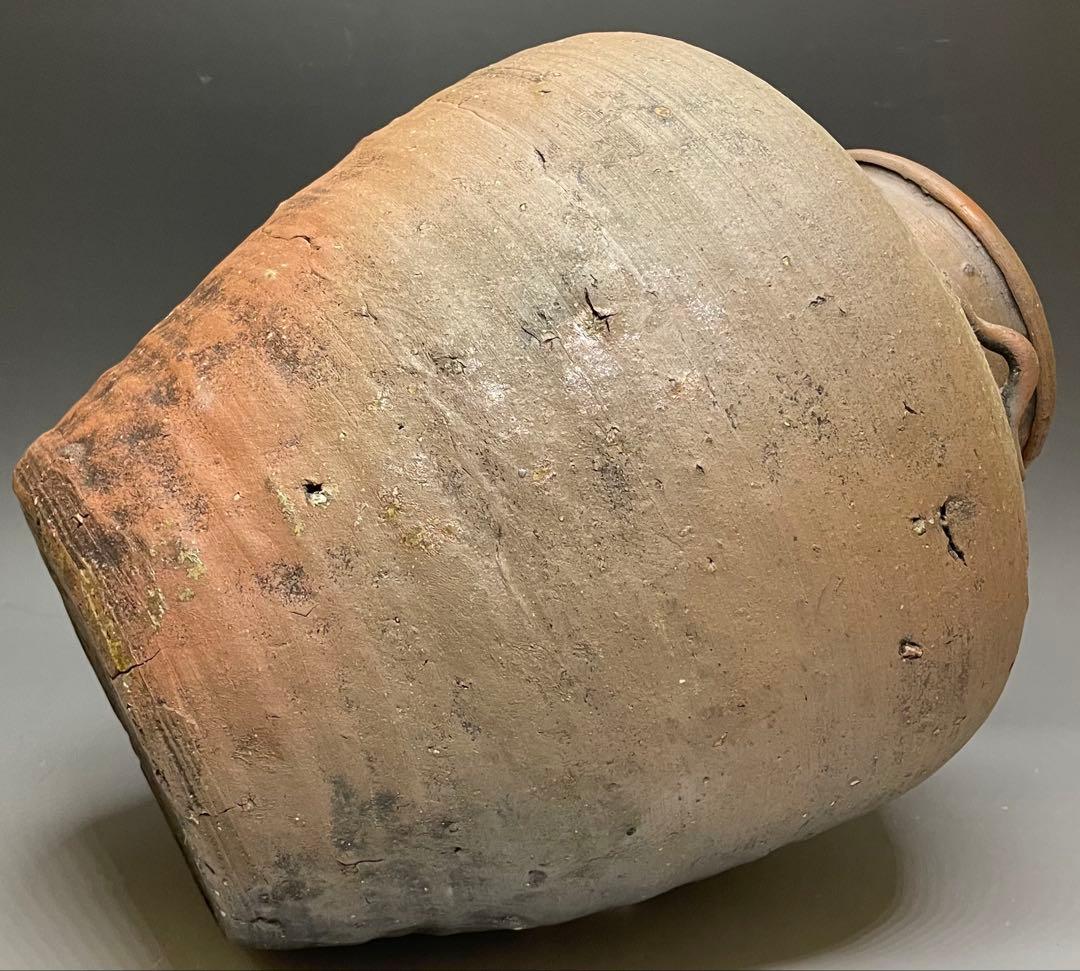 古備前　四耳壺　葉茶壺　28.5cm y5517