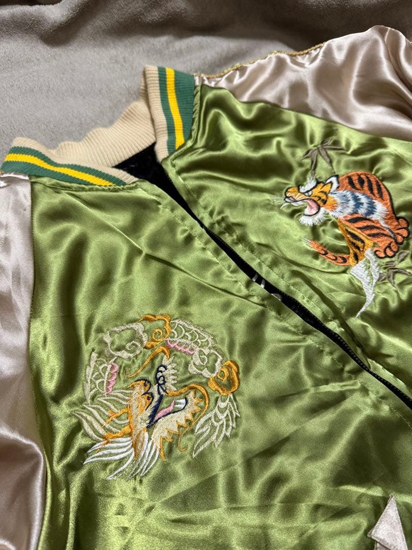 90s vintage 別珍 2面用 ワシ 龍 日本 スカジャン unisex