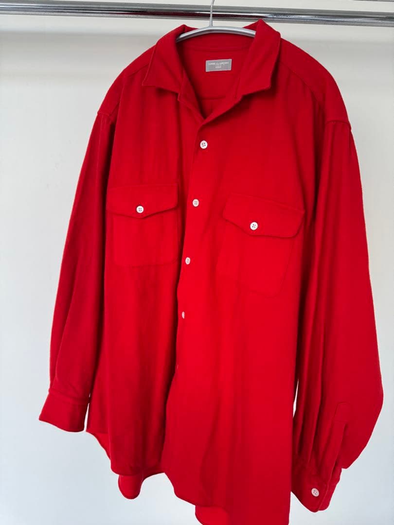 コムデギャルソンオム　田中期　田中オム　レッド　赤　ウールシャツ　開襟 2026年最新】田中オム 開襟シャツの人気アイテム - メルカリ