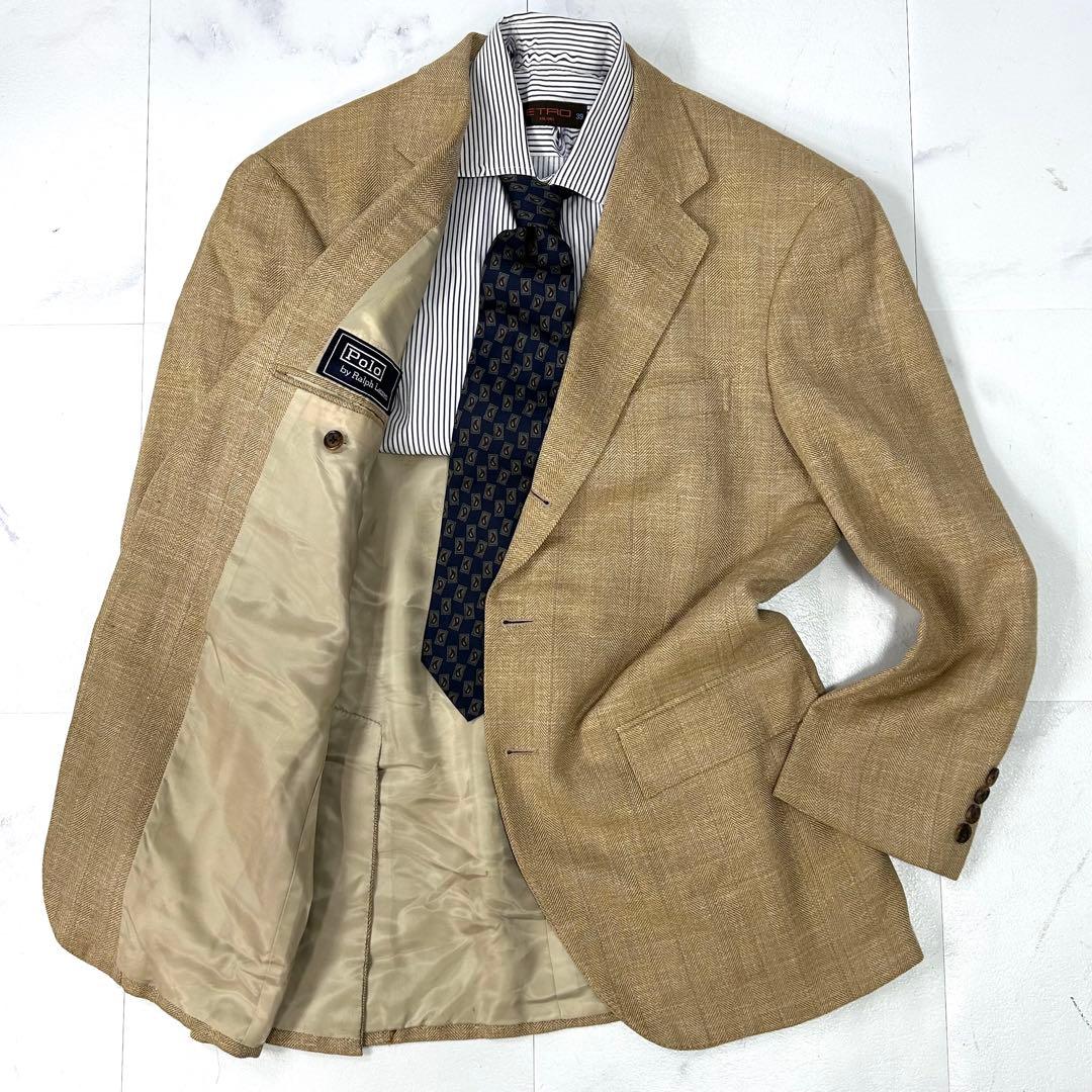 三者混 ポロラルフローレン シルク テーラードジャケット メンズ