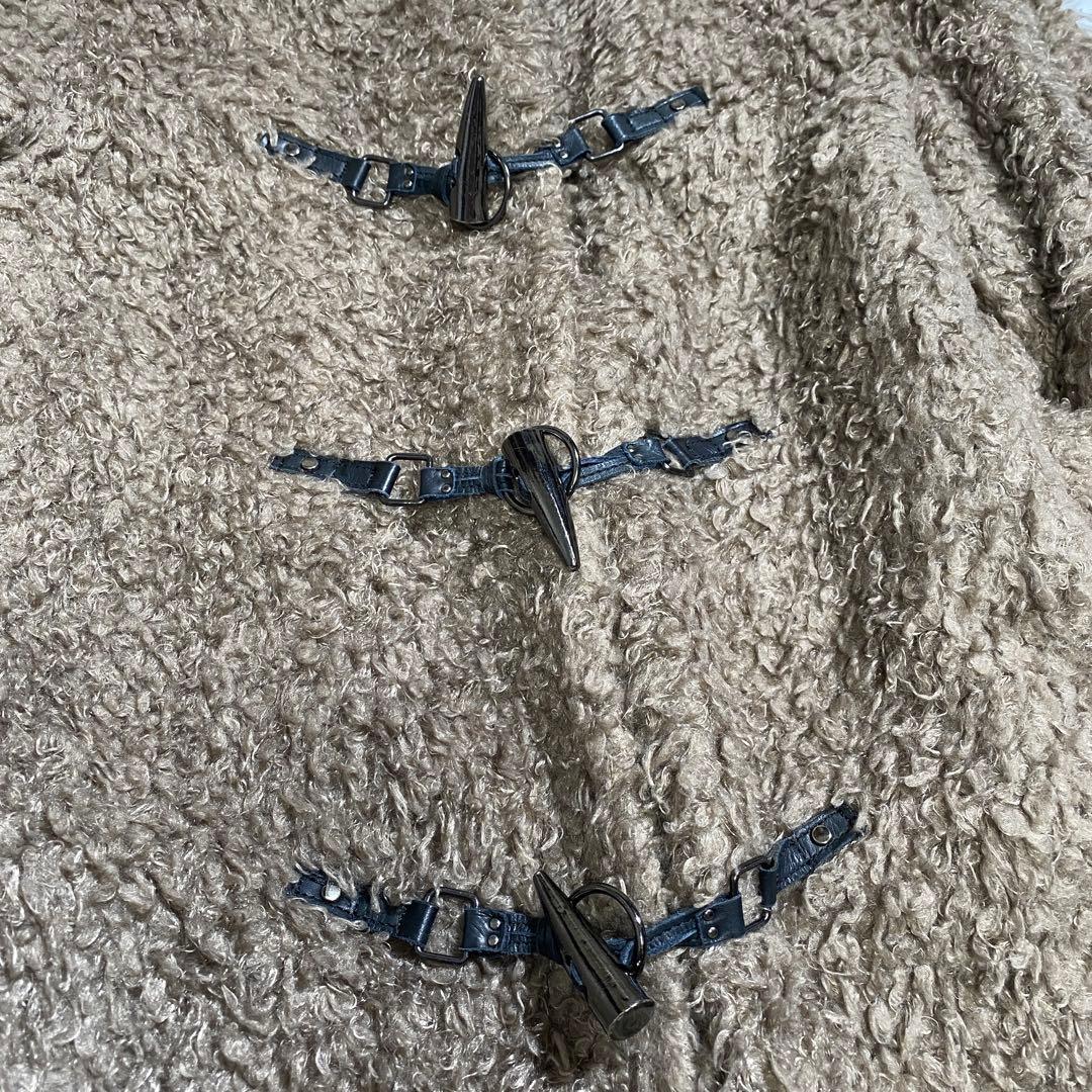 希少♡アドーア ノーカラー シャギーロングコート トグル 厚手