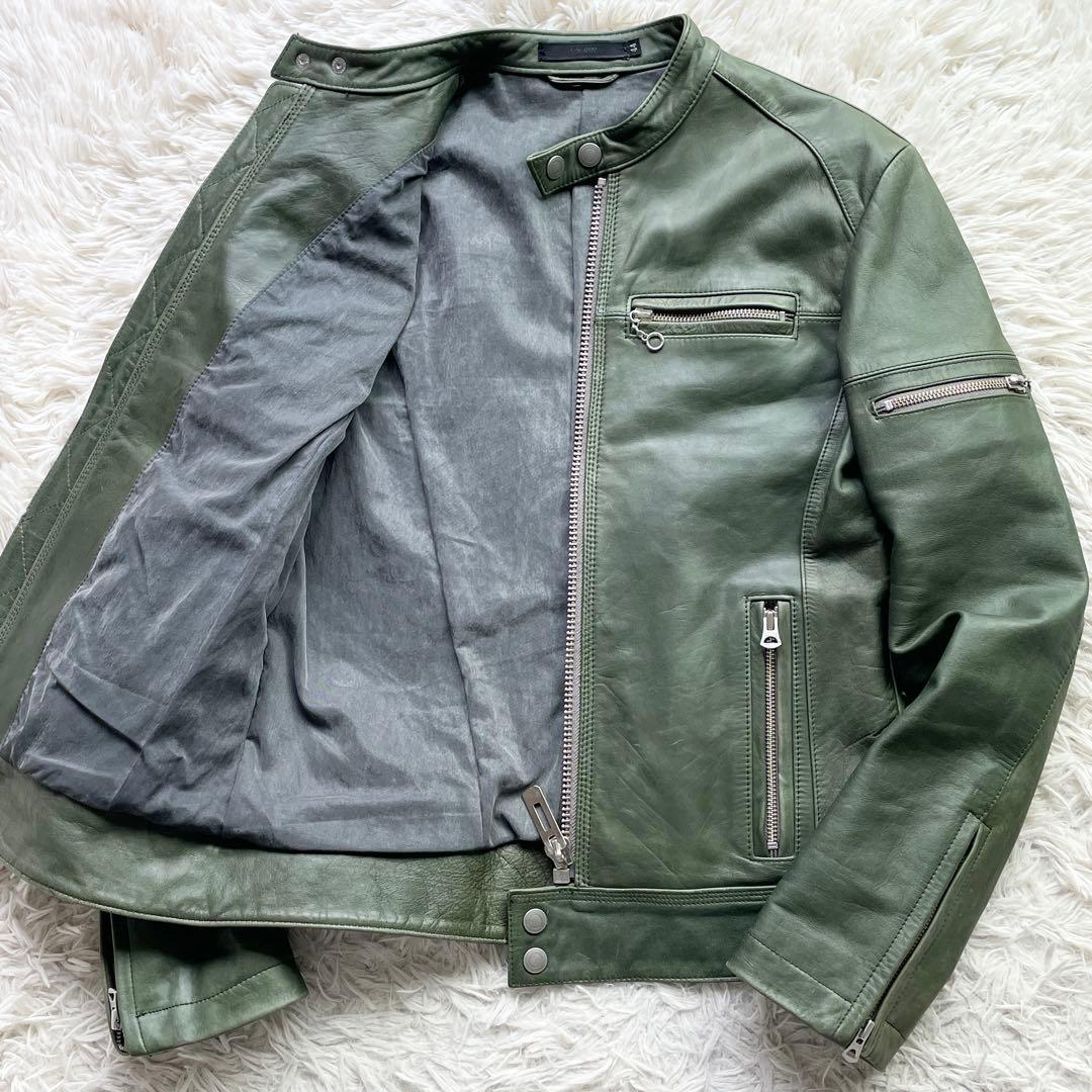 希少カラー ホースハイド シングルライダース CAV-000 モスグリーン 希少カラー ホースハイド シングルライダース CAV-000 モスグリーン