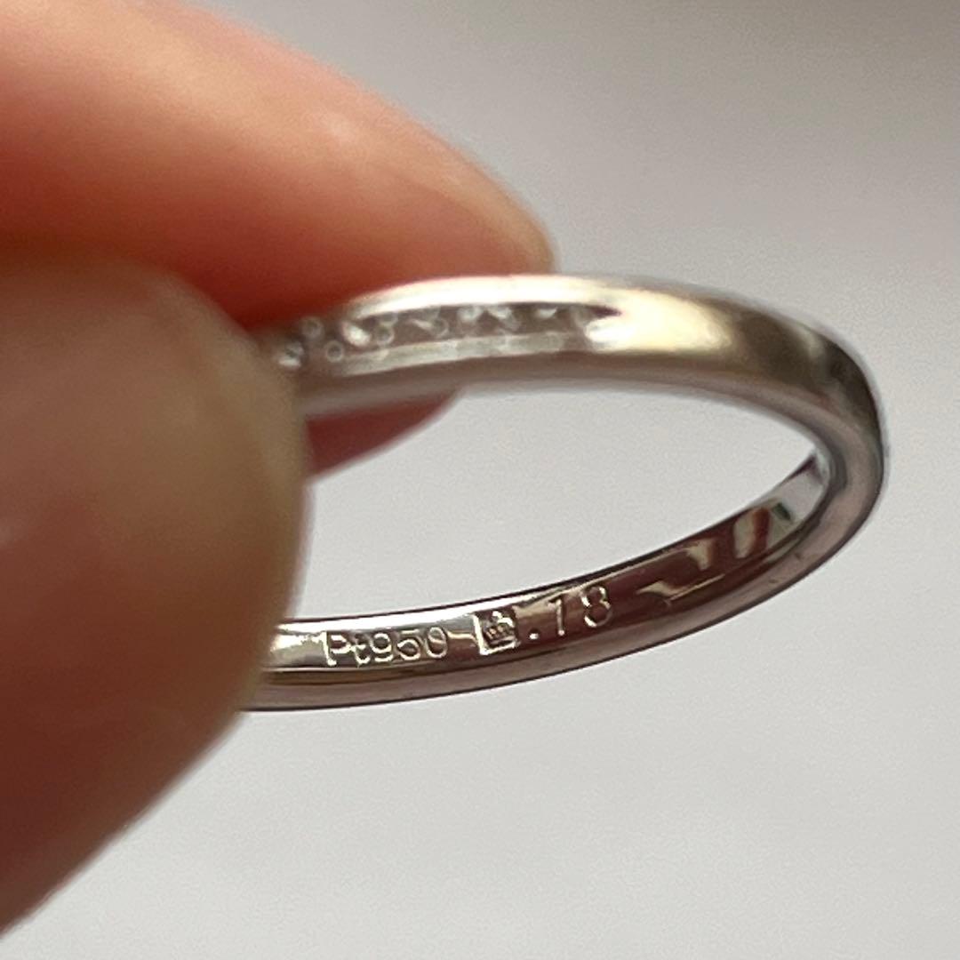 ロイヤルアッシャー　Pt950 ハーフエタニティリング　0.18ct 12号