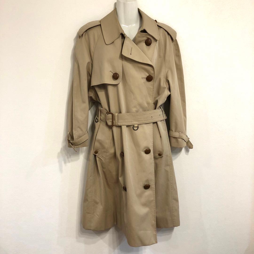 希少 アクアスキュータム トレンチコート ギンガムチェック くるみ