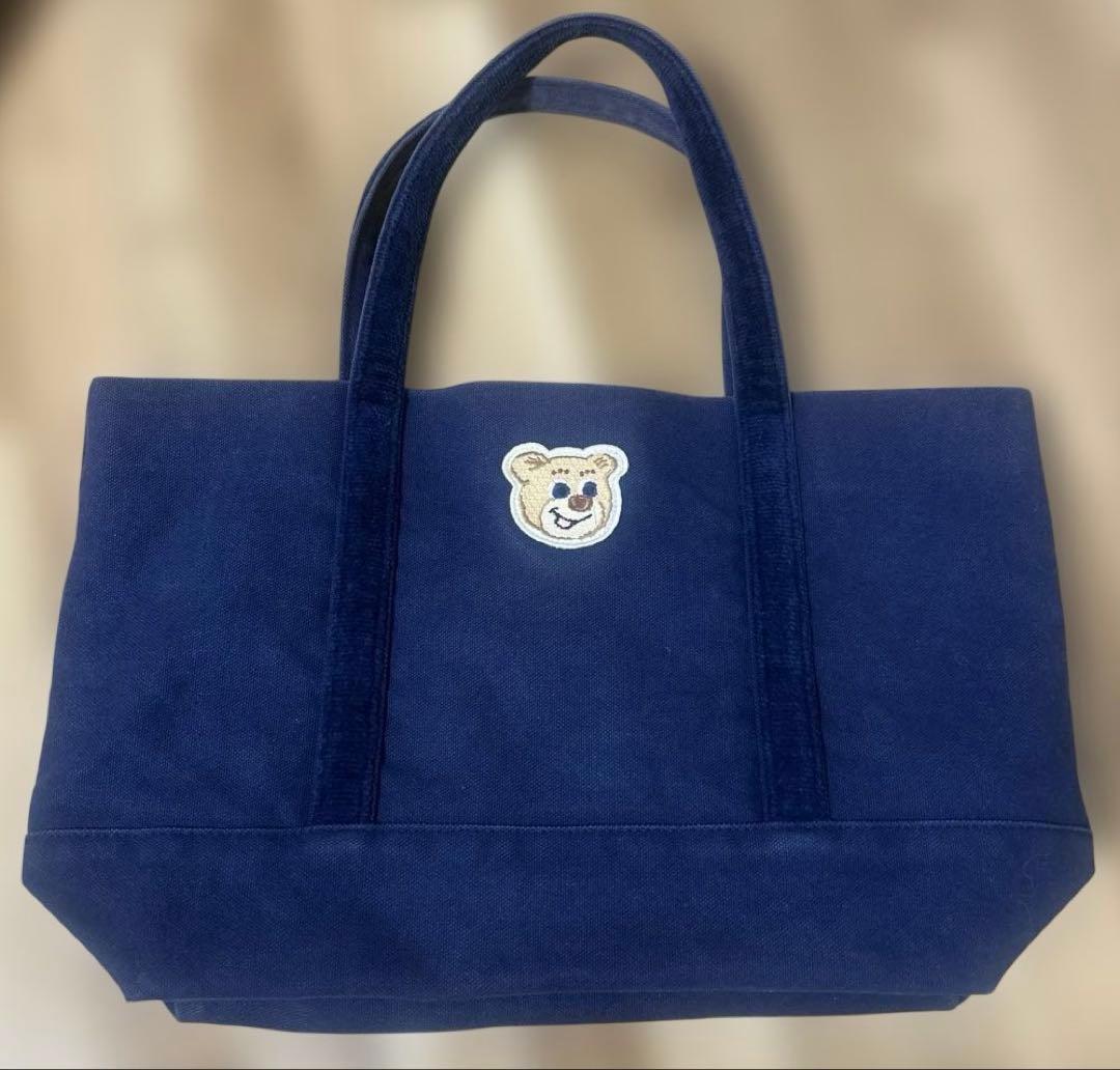 ラブラリーバイフェイラー オールドテディ ワッペン トートバッグ 紺