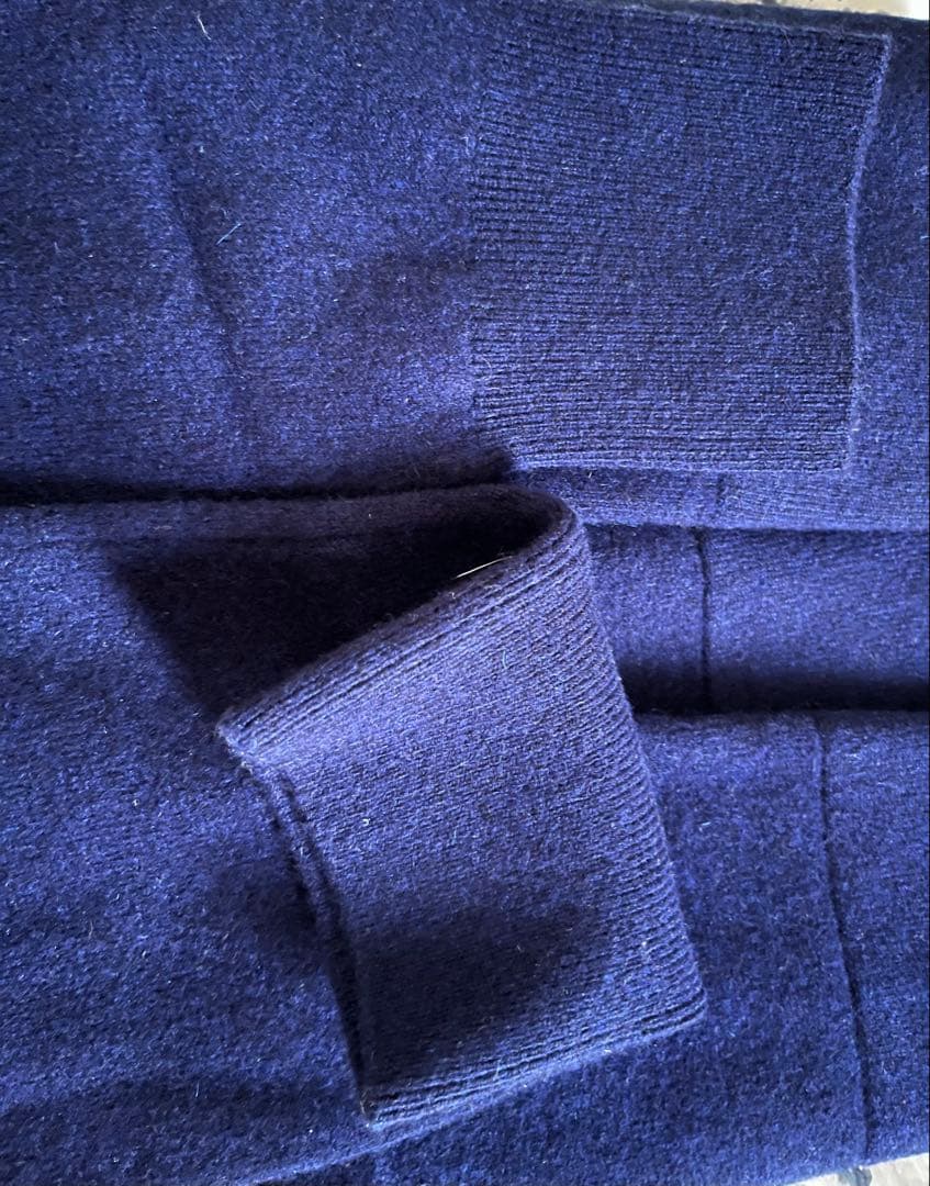 エブール ebure メタルパーツカシミア クルーネック ニットカーディガン