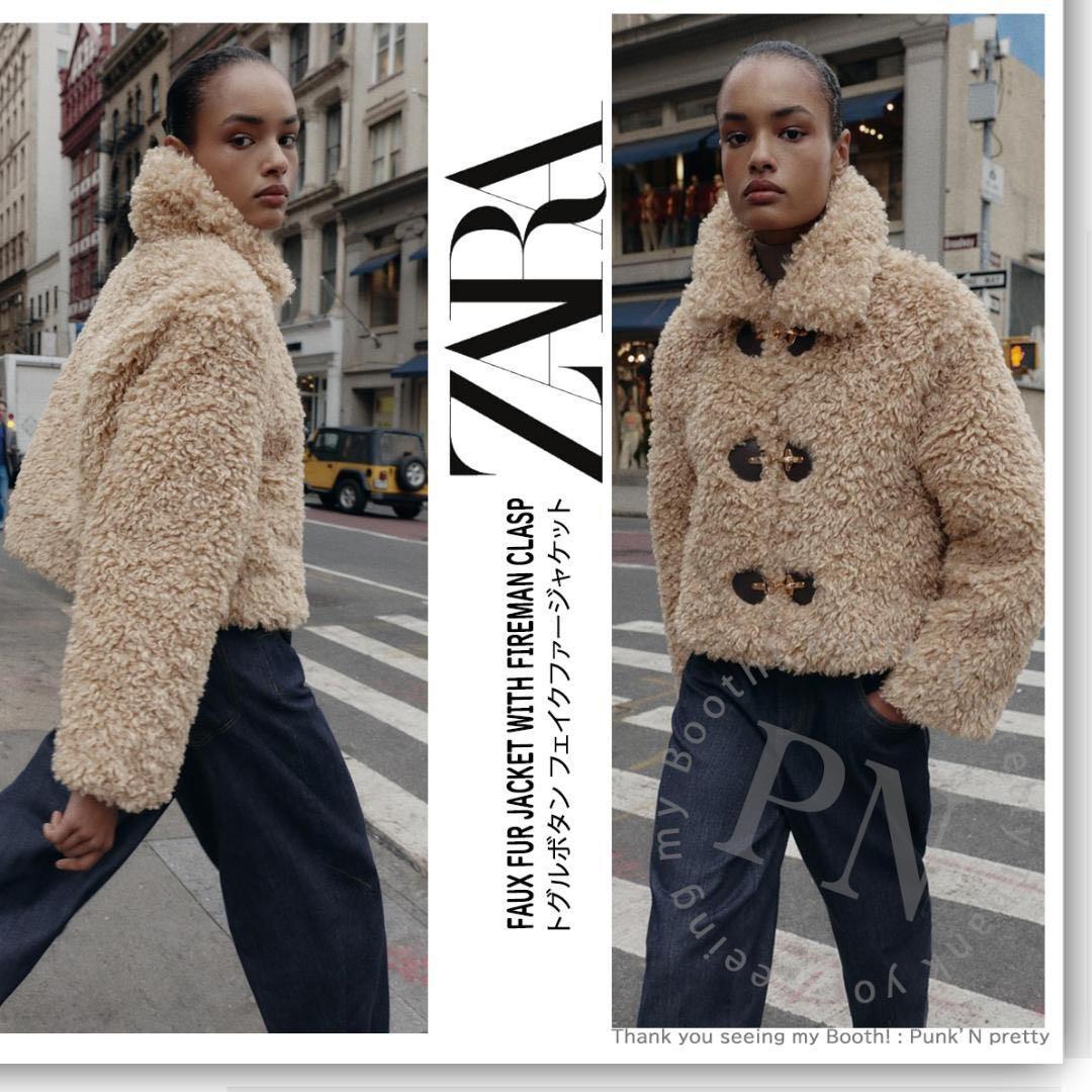 ZARA トグルボタン フェイクファージャケット Mサイズ - メルカリ