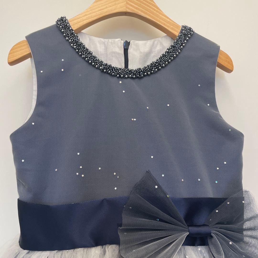 DORESSCO ドレスコ グレイネイビーシルバースターロングドレス140