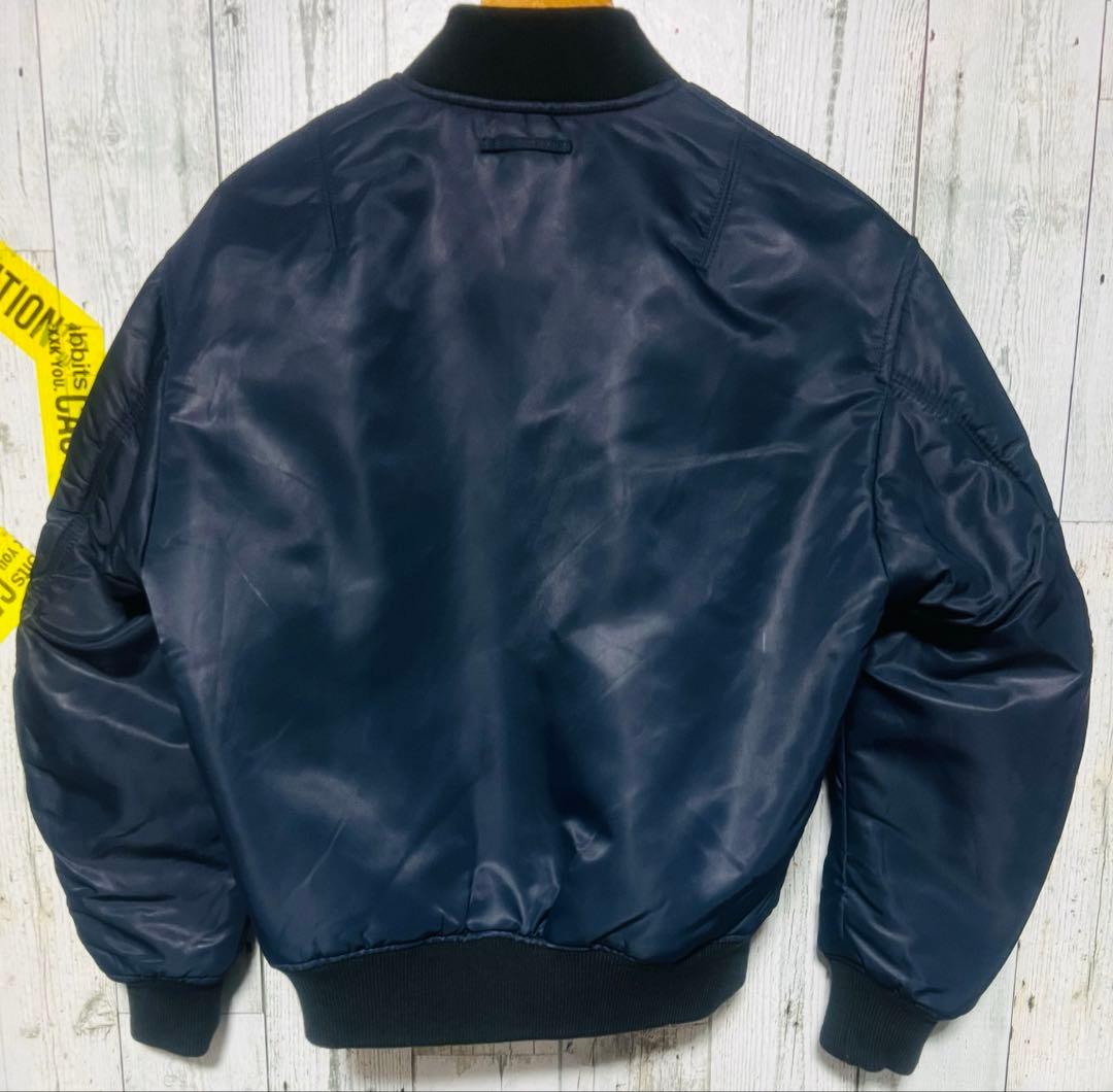 極名作 UNIQLO MA-1 2wayフライトジャケット 光沢 黒 紺 短丈 - メルカリ