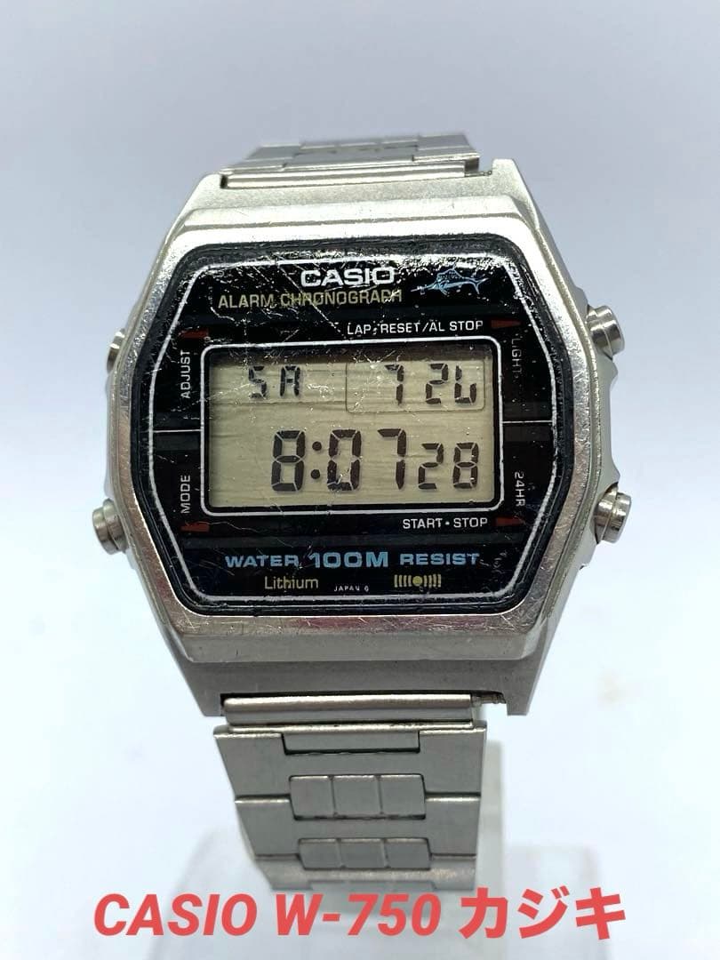 CASIO W-750 カジキ デジタル腕時計 水深100m防水 - メルカリ